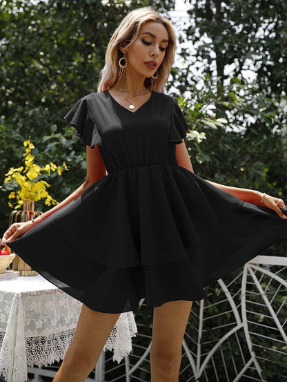 Ruffle Flow Short Summer Dress