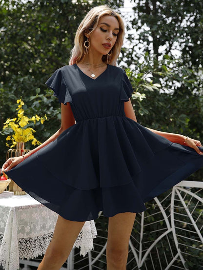 Ruffle Flow Short Summer Dress