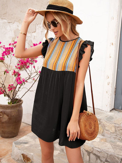 Ruffle Sleeve Tunic Dress