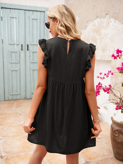 Ruffle Sleeve Tunic Dress