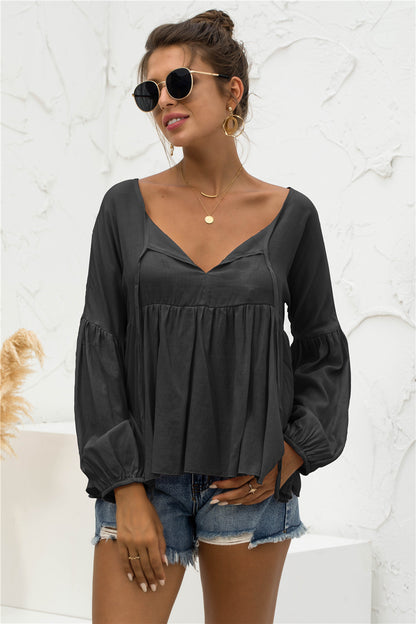 Relaxed Light Gathered Blouse