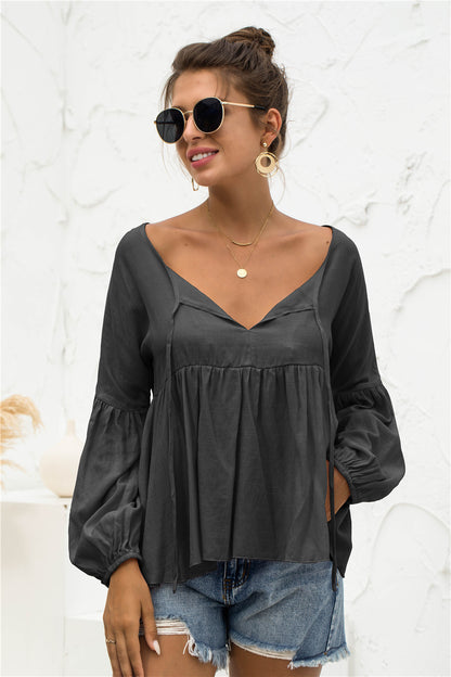 Relaxed Light Gathered Blouse