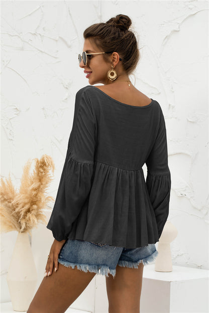 Relaxed Light Gathered Blouse