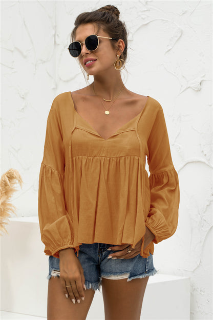 Relaxed Light Gathered Blouse