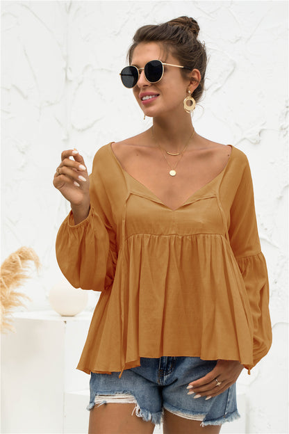 Relaxed Light Gathered Blouse