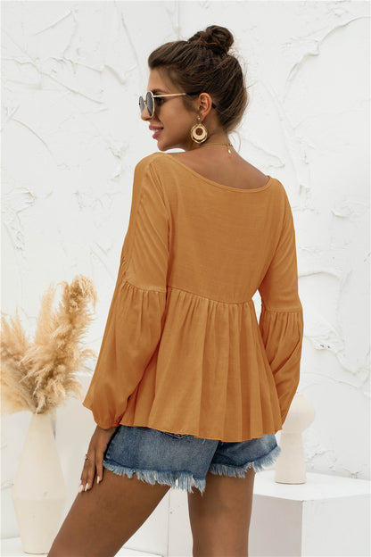 Relaxed Light Gathered Blouse