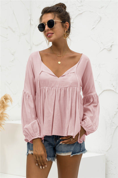 Relaxed Light Gathered Blouse