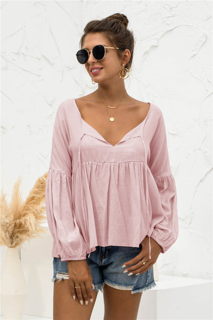 Relaxed Light Gathered Blouse