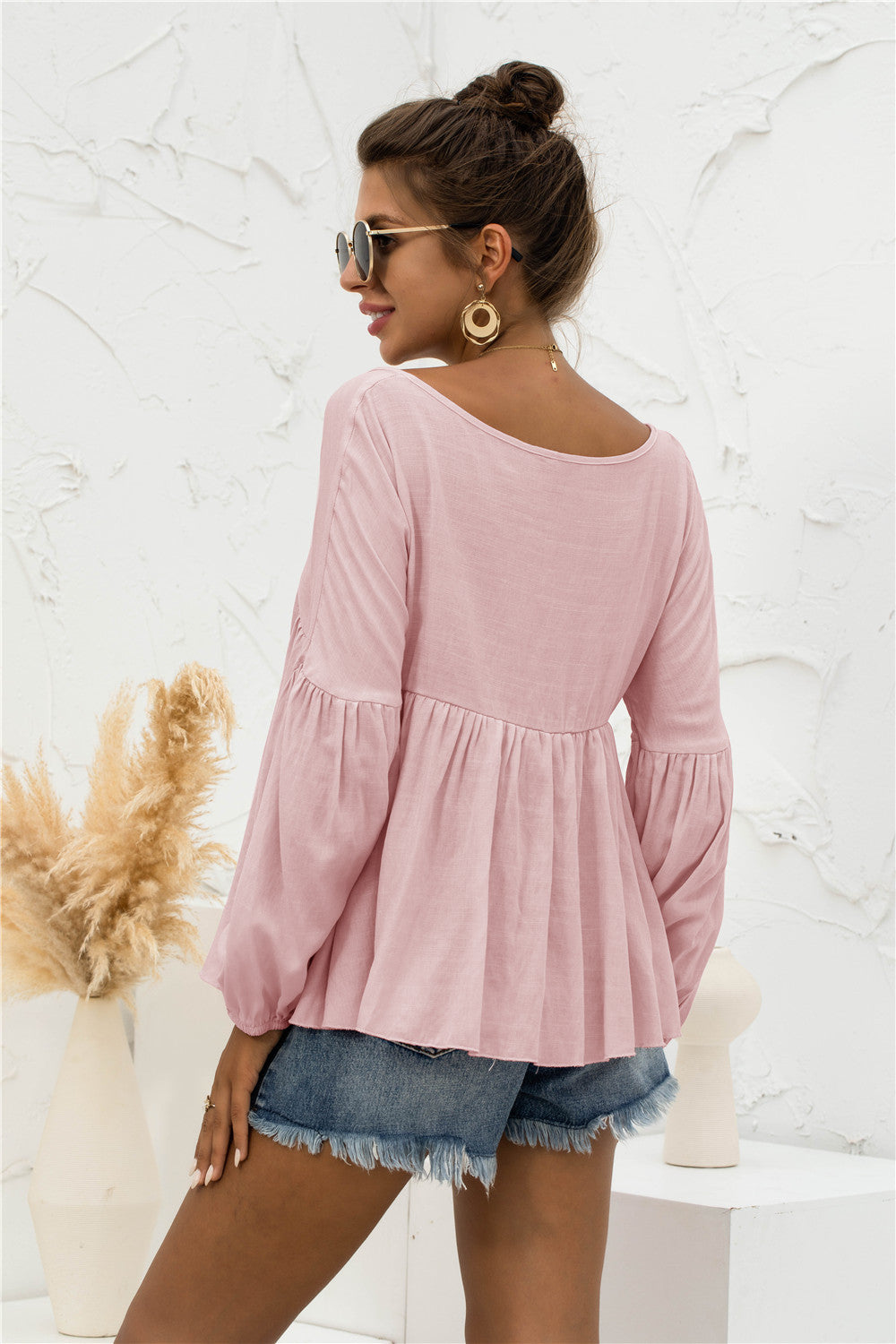 Relaxed Light Gathered Blouse