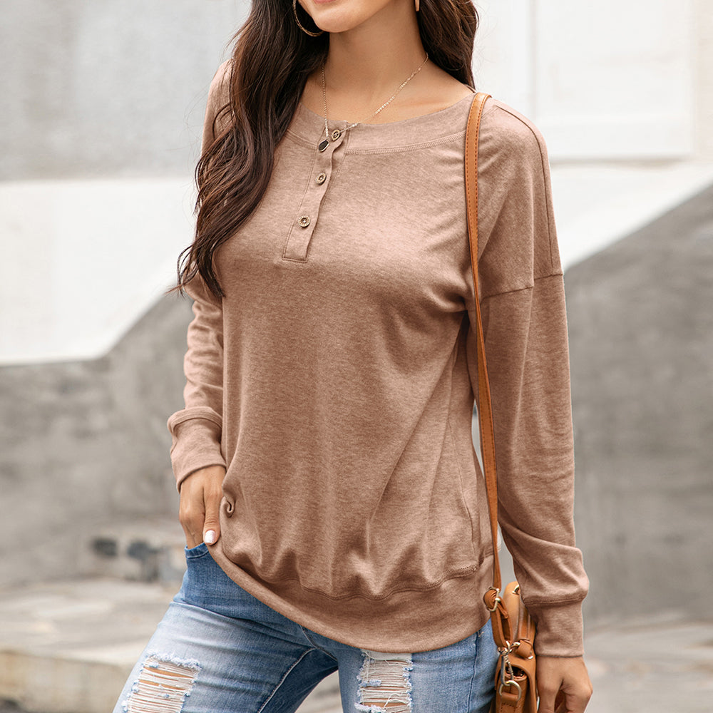 Button Up Lux Long Sleeve Top