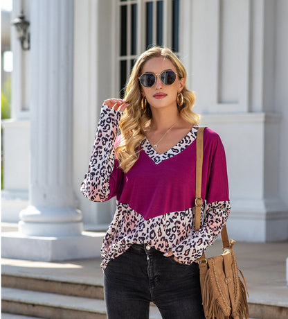 V Neck Color Block Tee