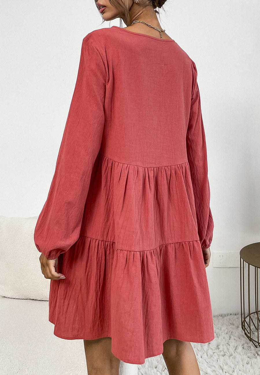 Round Neck Smock Dress