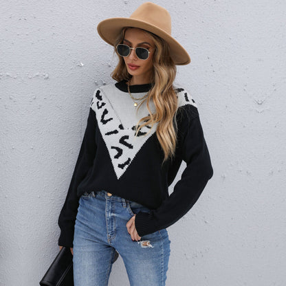 Two Tone Cheetah Light Sweater