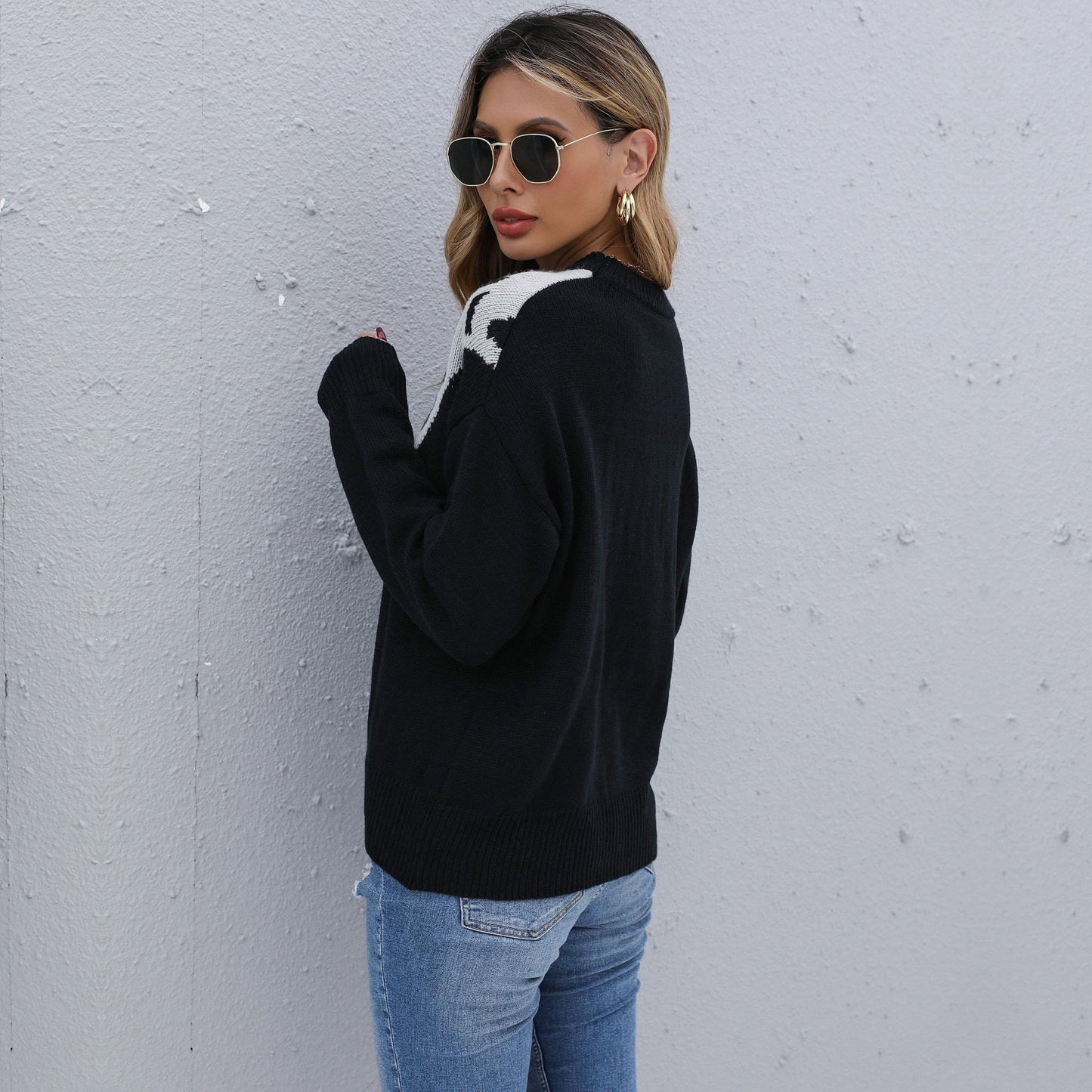 Two Tone Cheetah Light Sweater