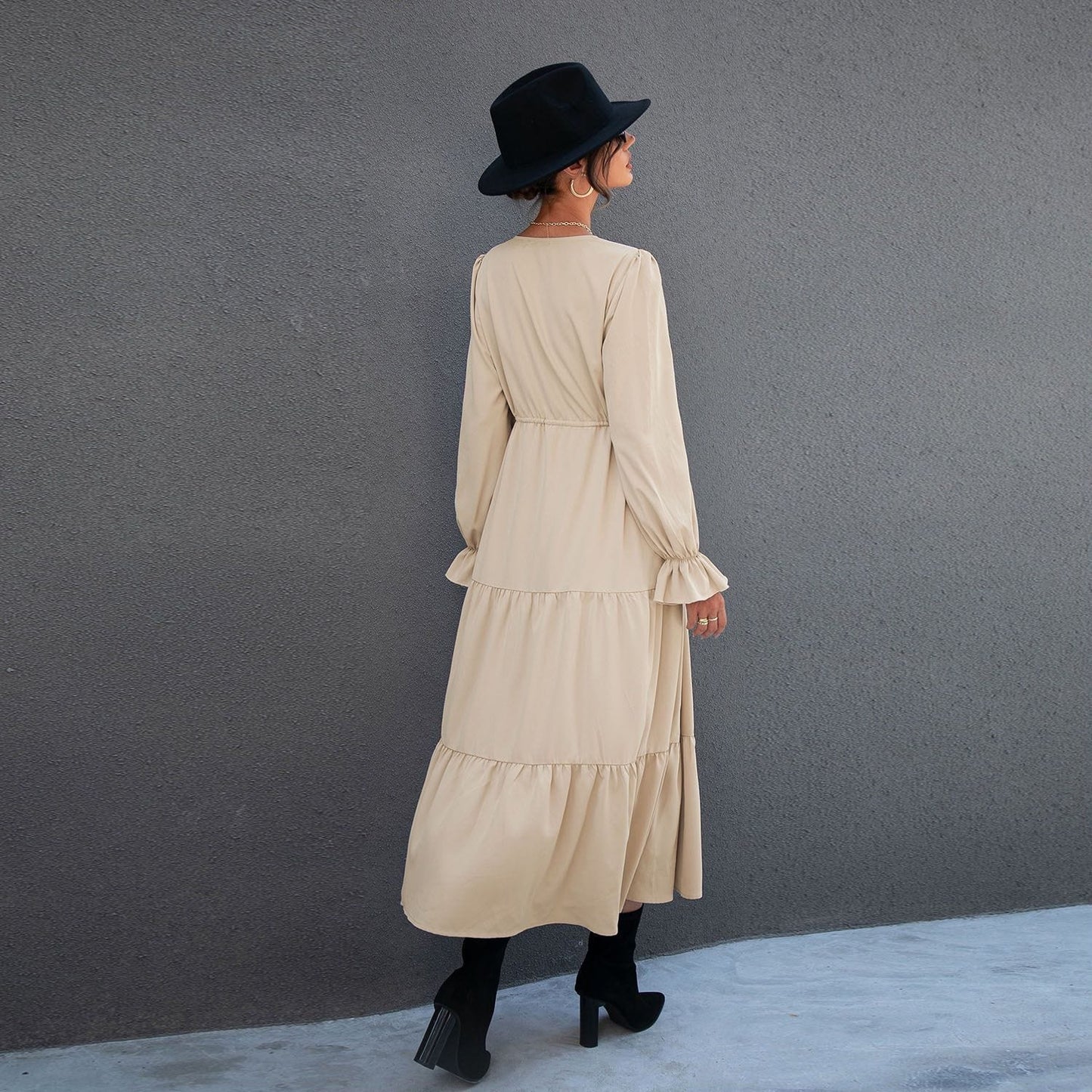 Solid Light Tiered Dress