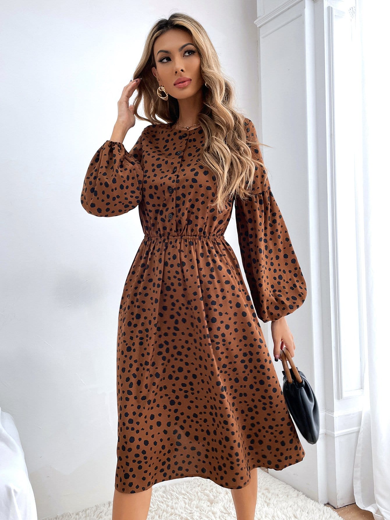 Long cheetah print store dress