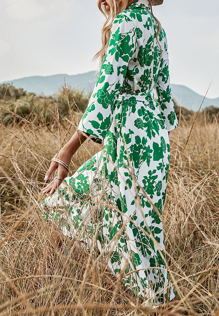 Floral Print Polo Shirt Dress