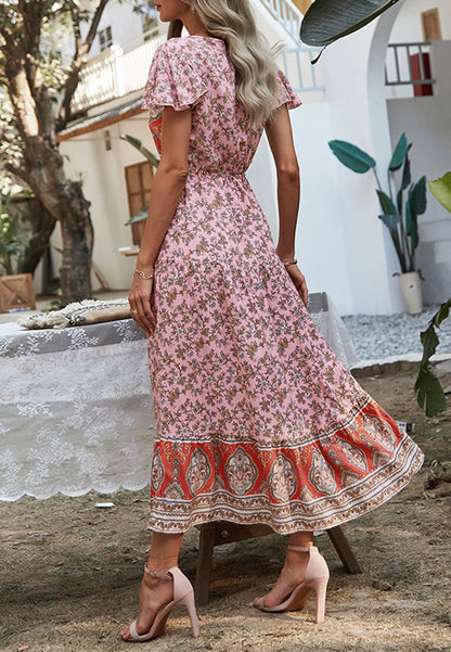 Vestido bohemio con estampado multicolor 