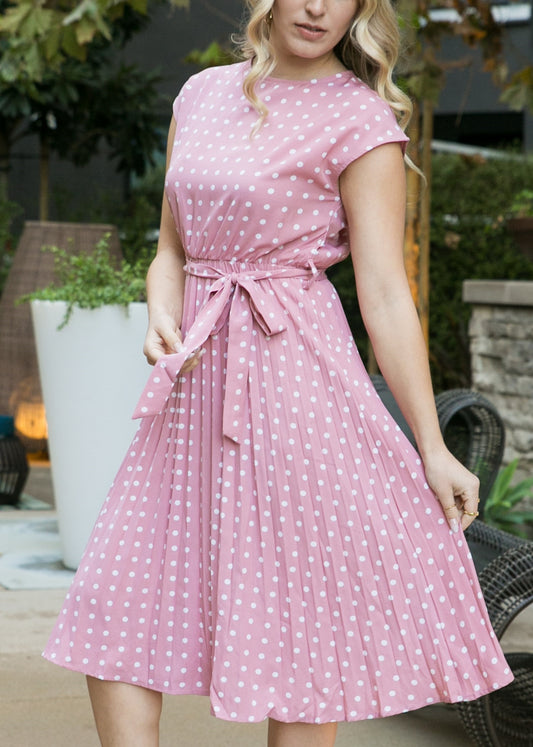 Polka Dot Cap Sleeve Dress