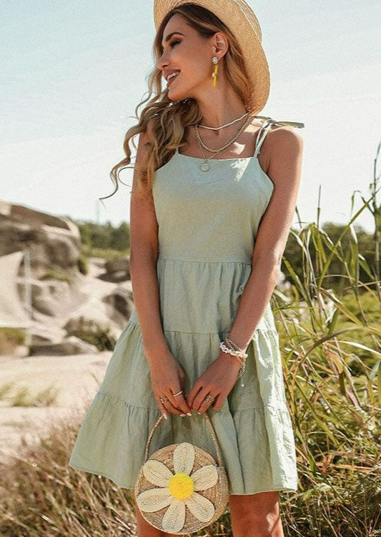 Cutout Tie Back Summer Dress