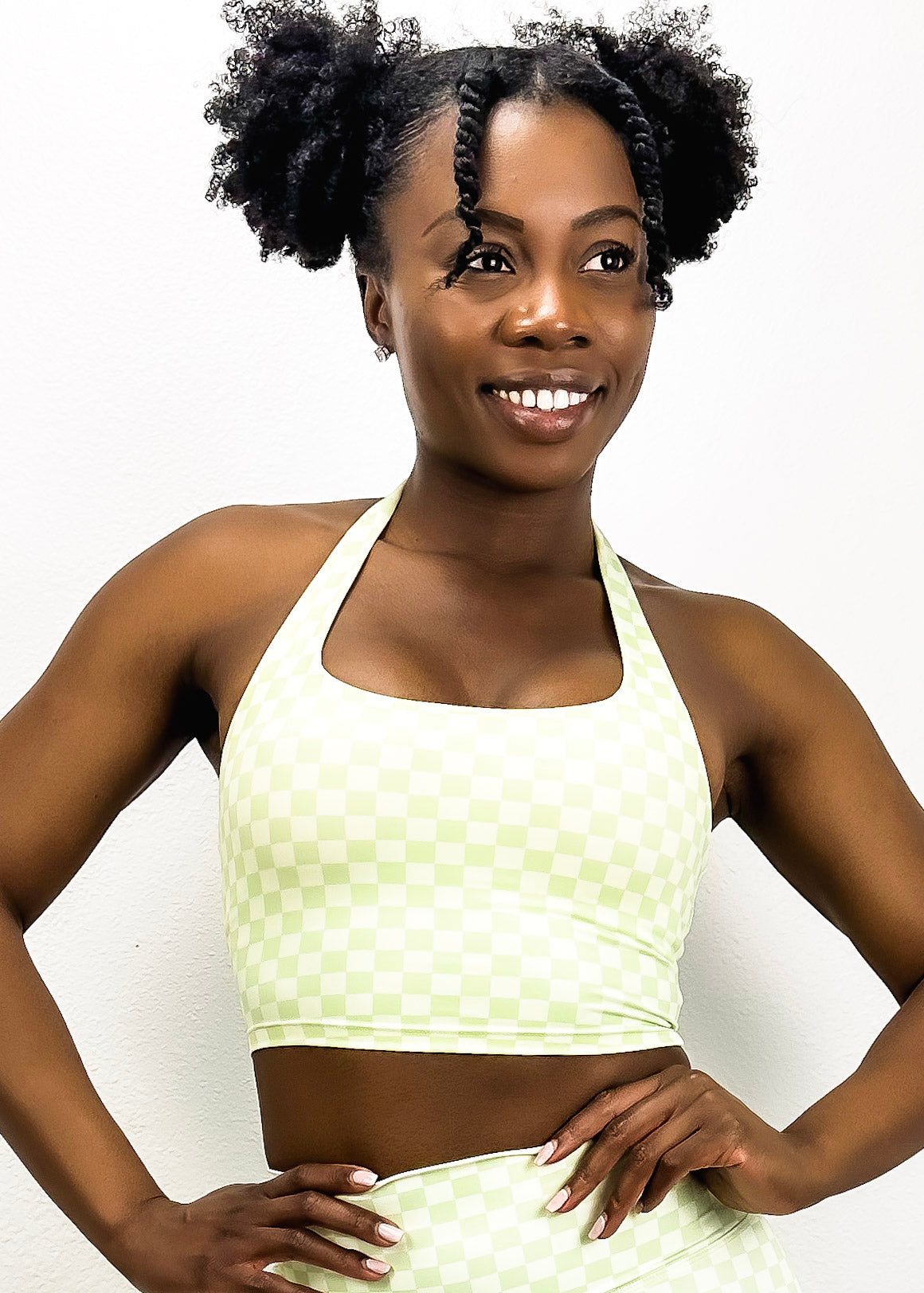 Checkered store sports bra