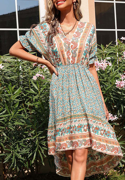 Vestido bohemio con lazo en la espalda