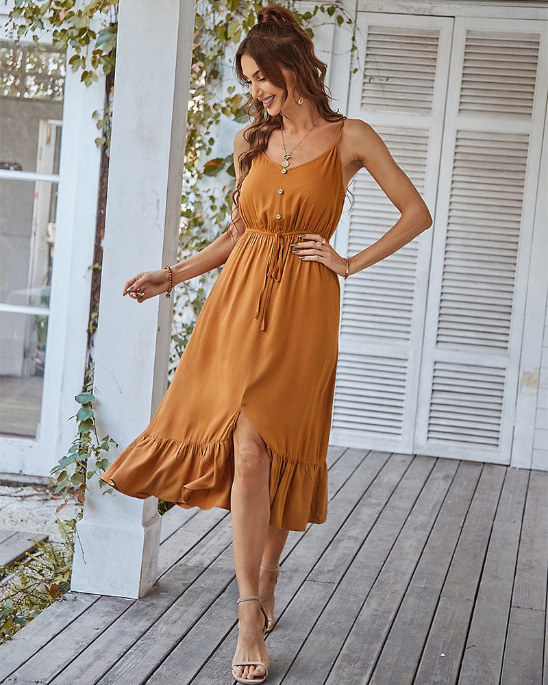 Asymmetrical Ruffle Hem Dress