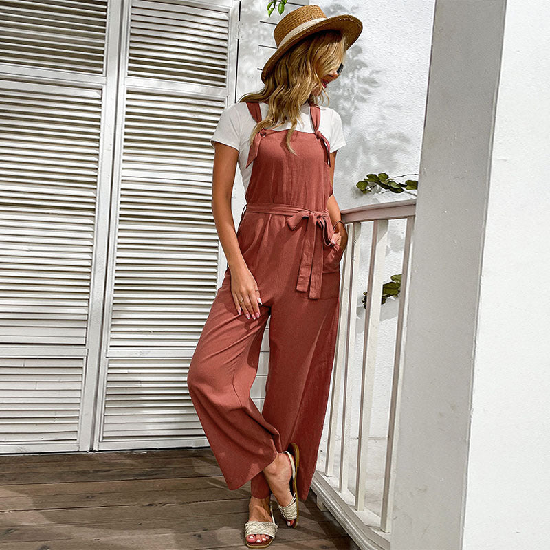 Striped knot hot sale hem jumpsuit