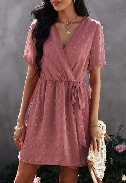 Clip Dot Summer Wrap Dress