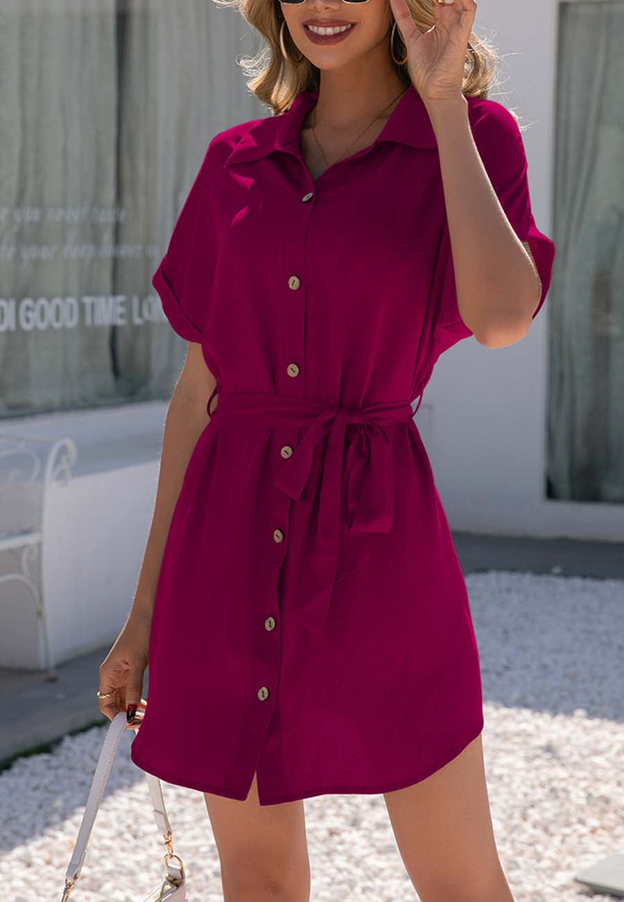 Button Down Collared Shirt Dress