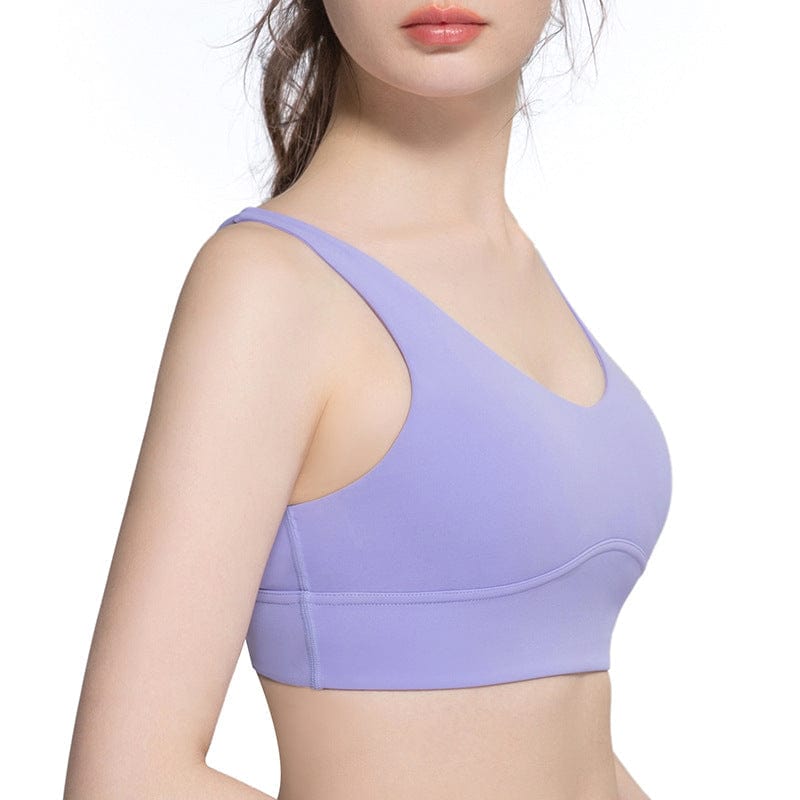 Cross Straps V-Neck Sports Bra