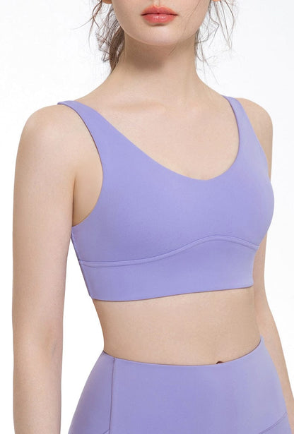 Cross Straps V-Neck Sports Bra