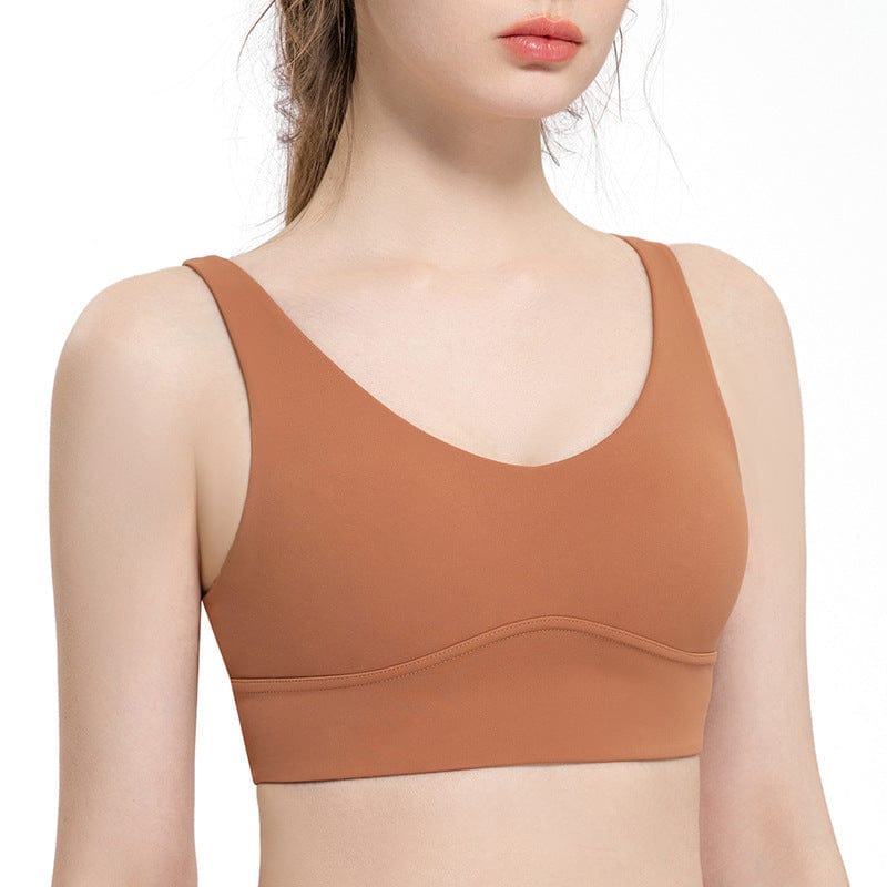 Cross Straps V-Neck Sports Bra