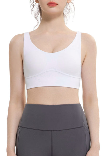 Cross Straps V-Neck Sports Bra