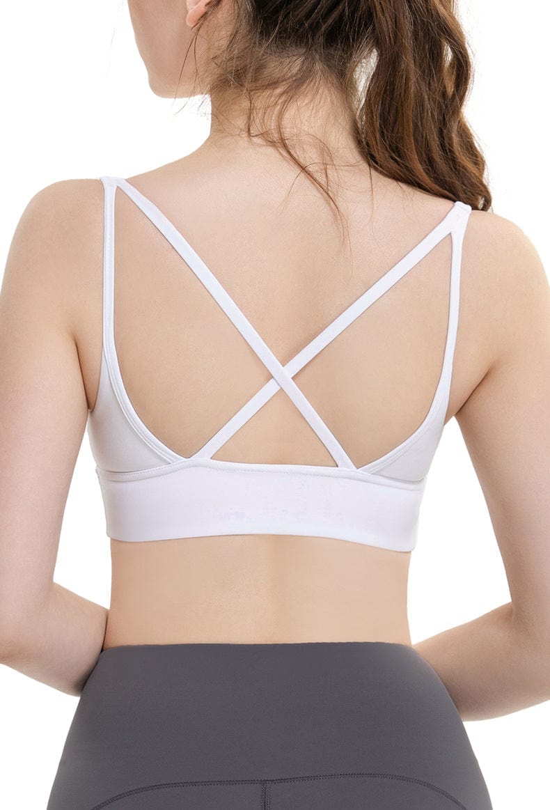 Cross Straps V-Neck Sports Bra