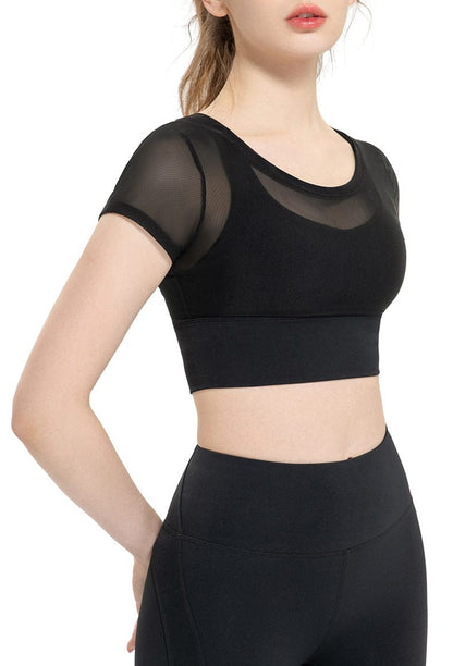 Mesh Cover Sports Bra Top