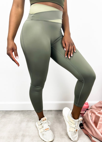 Two Toned Cross High Waist Leggings