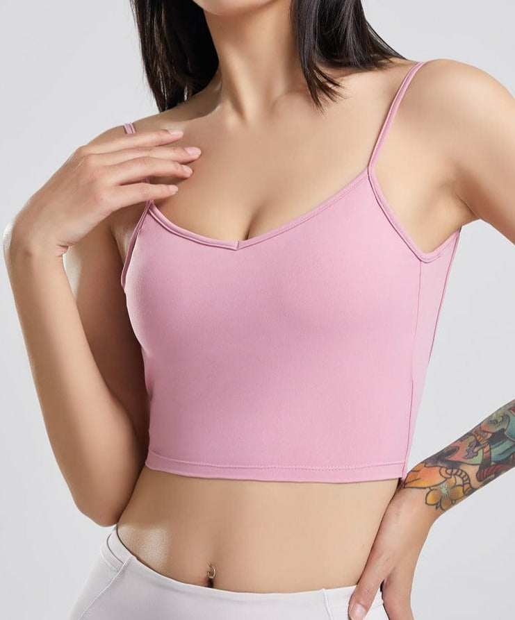 Camiseta sin mangas con tirantes finos y espalda abierta