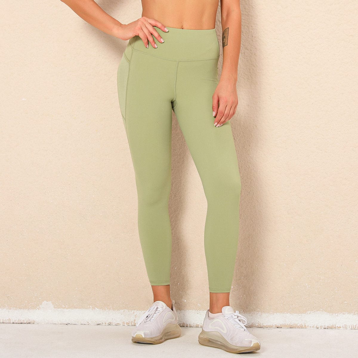 Mid Rise Mesh Paneling Leggings