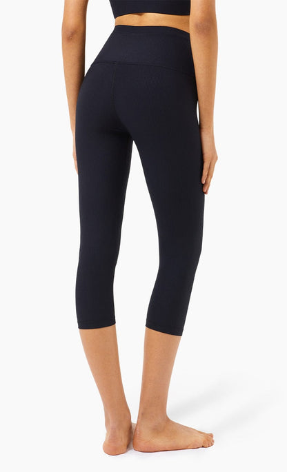 High Rise Cropped Leggings w/ Seamings