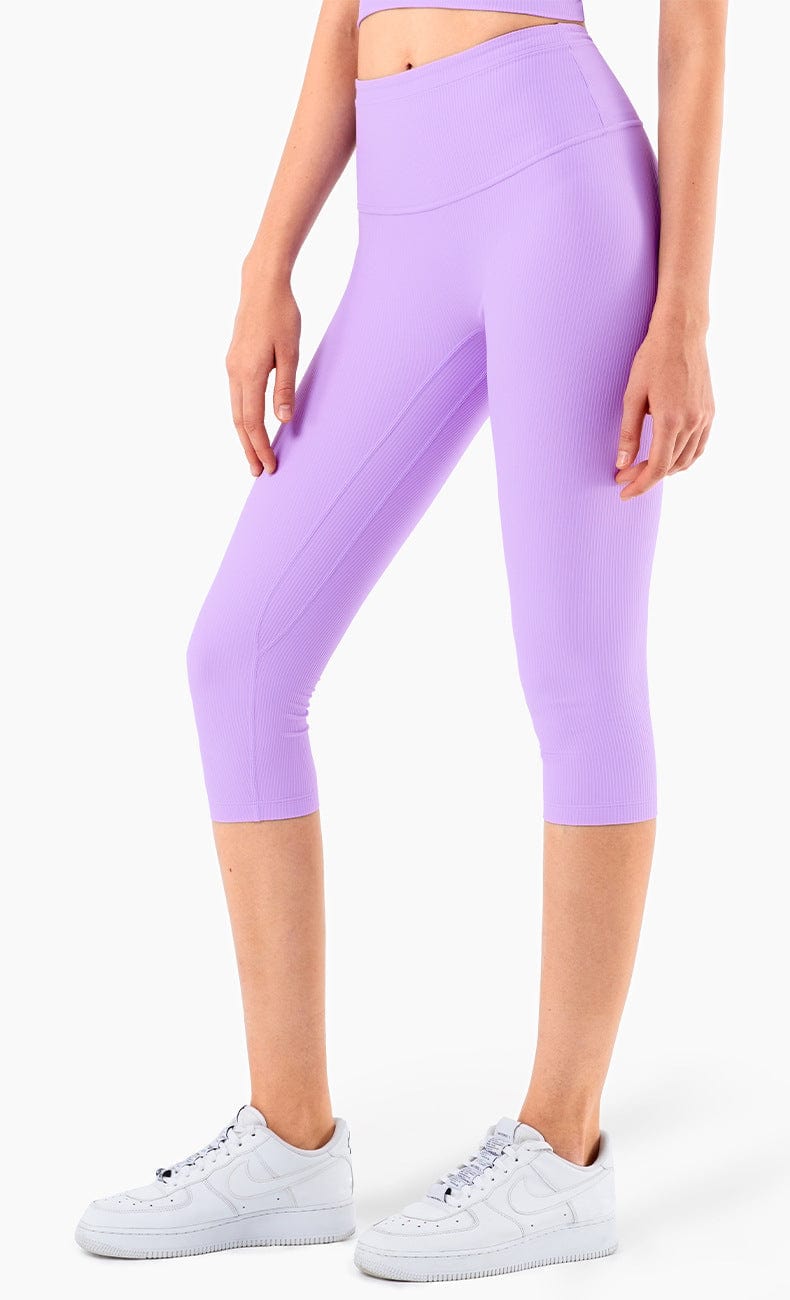 High Rise Cropped Leggings w/ Seamings