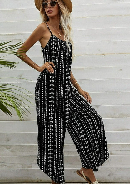 Aztec Print Asymmetrical Hem Jumpsuit