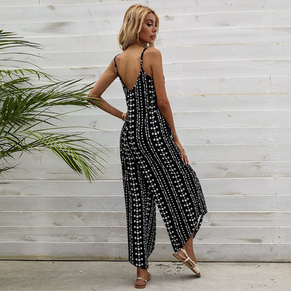 Aztec Print Asymmetrical Hem Jumpsuit