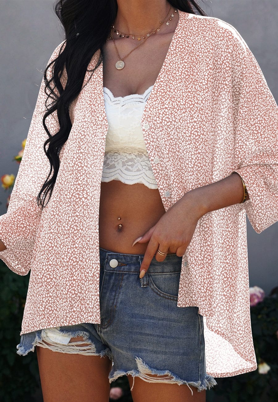 Animal Print Loose Fit Blouse