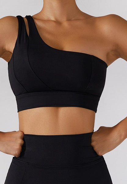 Sports Bra with One-Shoulder Strap