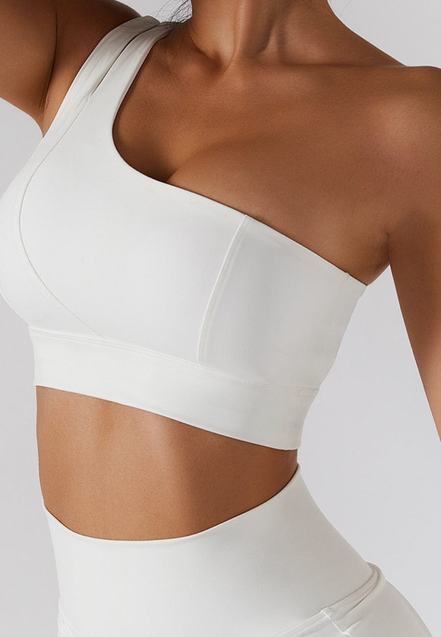 Asymmetrical One Shoulder Double Strap Sports Bra Tank