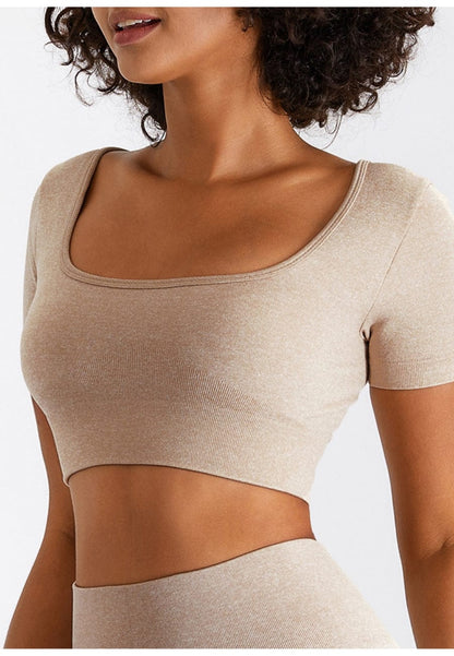 Square Neck Cropped Fitness Top