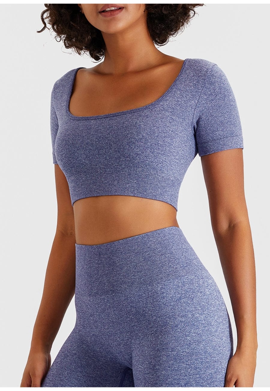 Square Neck Cropped Fitness Top