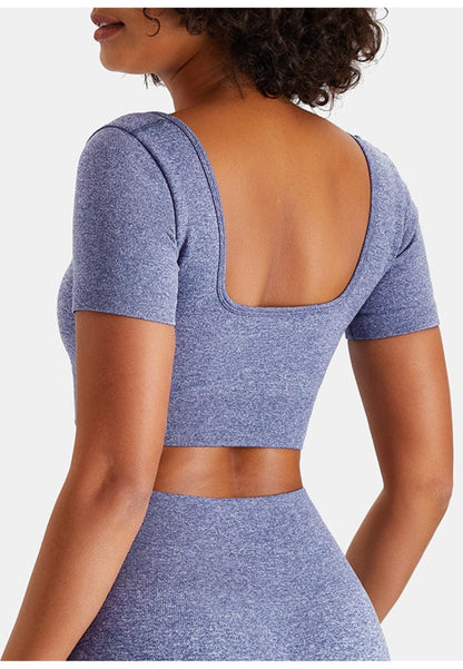 Square Neck Cropped Fitness Top