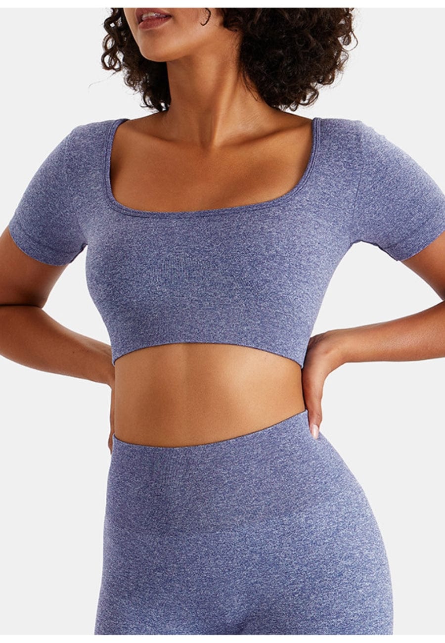 Square Neck Cropped Fitness Top